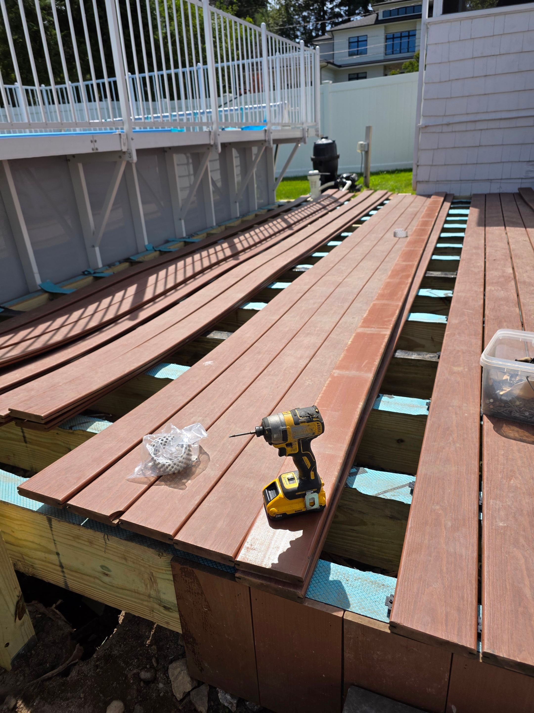 Construction in progress - Partial Deck Rebuild & Pool Stairs